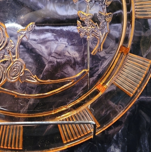 0187. Vintage ~ Federal Glass Co.~ Footed 11.5" Cake 🎂 Plate ~ Cabbage Rose 🌹 - Picture 5 of 16